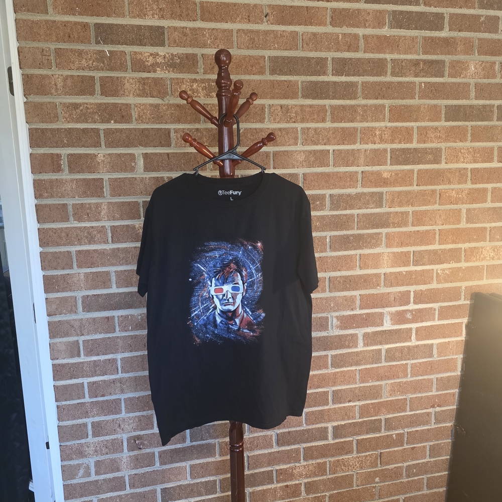 Black Graphic T-Shirt with Futuristic Design